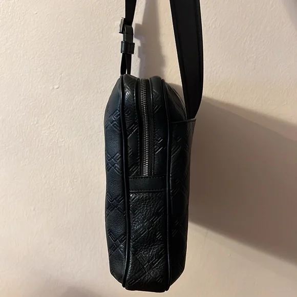 Versace unisex embossed logo monogram leather messenger briefcase crossbody bag - Picture 9 of 10